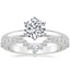 18K White Gold Six-Prong 2mm Comfort Fit Ring with Luxe Lunette Diamond Ring (1/3 ct. tw.)
