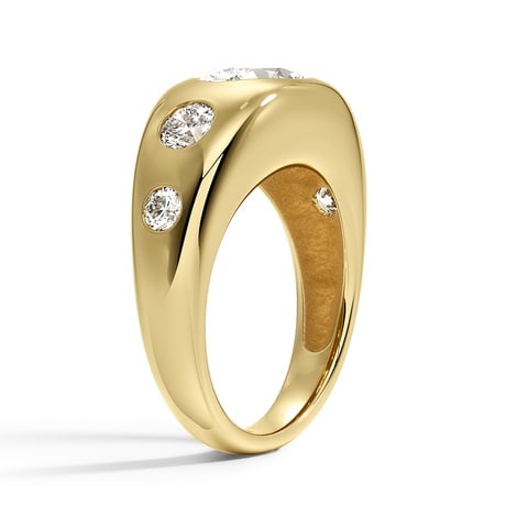 Sloane Flush Set Five Stone Diamond Dome Ring