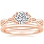 14K Rose Gold Entwined Celtic Love Knot Ring with Petite Comfort Fit Wedding Ring