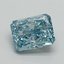 3.08 Ct. Fancy Vivid Greenish Blue Radiant Lab Grown Diamond