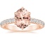 14K Rose Gold Sienna Three-Quarter Coverage Diamond Ring, smalltop view