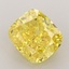 3.09 Ct. Fancy Vivid Yellow Cushion Lab Grown Diamond