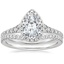 18K White Gold Joy Diamond Ring (1/3 ct. tw.) with Curved Ballad Diamond Ring (1/6 ct. tw.)