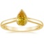 18K Yellow Gold Luna 2mm Bezel Ring, smalltop view
