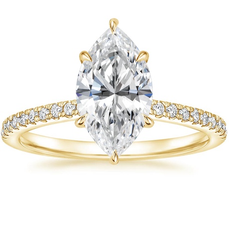 18K Yellow Gold Petite Demi Diamond Ring with Ballad Diamond Ring