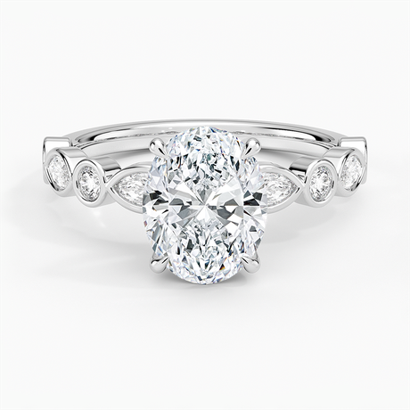 18K White Gold Versailles Bezel Diamond Ring