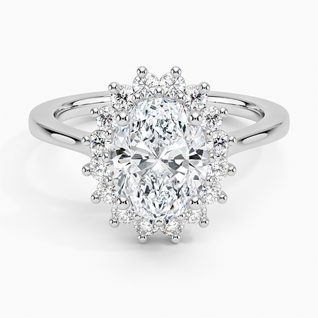 18K White Gold Sunburst Halo Diamond Ring (1/4 ct. tw.)