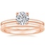 14K Rose Gold Astoria Diamond Ring with Petite Comfort Fit Wedding Ring