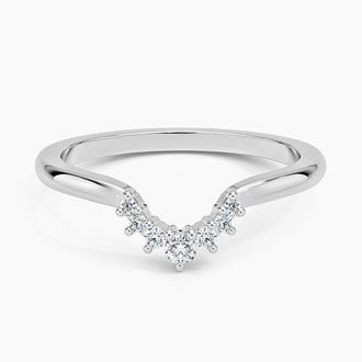 Lunette Contour Round Diamond Ring in Platinum