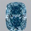 3.12 Ct. Fancy Vivid Blue Cushion Lab Grown Diamond