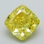 2.57 Ct. Fancy Vivid Yellow Cushion Lab Grown Diamond
