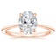 14K Rose Gold Petite Secret Halo Diamond Ring, smalltop view