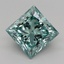 3.09 Ct. Fancy Vivid Green Princess Lab Grown Diamond