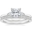 Platinum Perfect Fit Three Stone Pear Diamond Ring with Luxe Ballad Diamond Ring