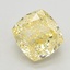 3.41 Ct. Fancy Intense Yellow Cushion Lab Grown Diamond