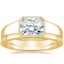 18K Yellow Gold Haiden Ring with Petite Quattro Wedding Ring