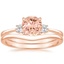 14K Rose Gold Selene Diamond Ring (1/10 ct. tw.) with Petite Curved Wedding Ring