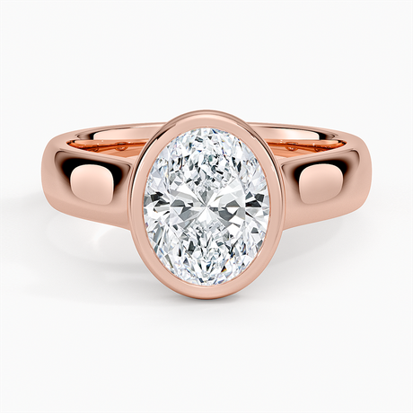 14K Rose Gold Luna 4mm Bezel Ring