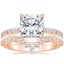 14K Rose Gold Luxe Elodie Diamond Ring (1/4 ct. tw.) with Luxe Lunette Diamond Ring (1/3 ct. tw.)