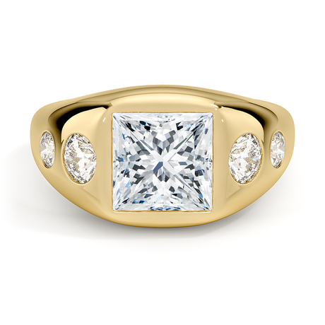 Sloane Flush Set Five Stone Diamond Dome Ring