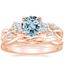 14K Rose Gold Three Stone Willow Diamond Ring (1/3 ct. tw.) with Twisted Vine Ring
