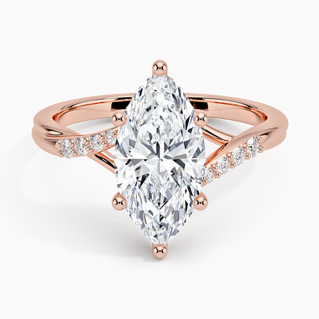 14K Rose Gold Chamise Hidden Halo Diamond Ring