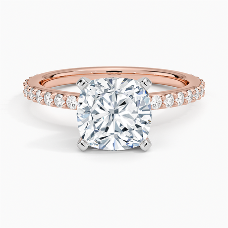 14K Rose Gold Petite Shared Prong Three-Quarter Coverage Diamond Ring (1/3 ct. tw.)