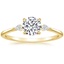 18K Yellow Gold Petite Cometa Three Stone Diamond Ring, smalltop view