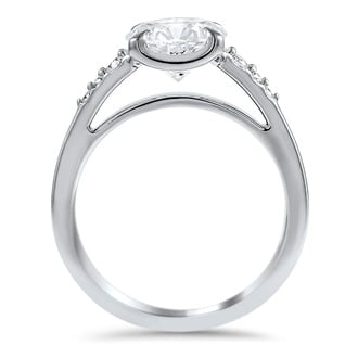 Custom Contemporary Tapered Engagement Diamond Ring