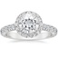 18K White Gold Sienna Halo Three-Quarter Coverage Diamond Ring (3/4 ct. tw.), smalltop view