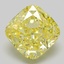 6.04 Ct. Fancy Vivid Yellow Cushion Lab Grown Diamond