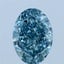 3.21 Ct. Fancy Intense Greenish Blue Oval Lab Grown Diamond