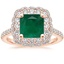 14K Rose Gold Rosa Halo Diamond Ring, smalltop view