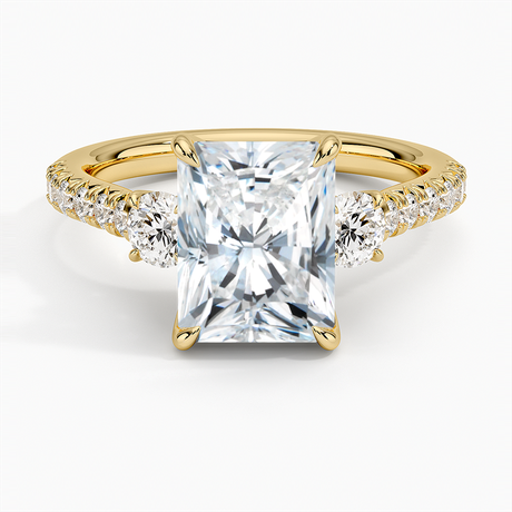 18K Yellow Gold Amelie Three Stone Diamond Ring