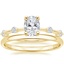 18K Yellow Gold Aimee Diamond Ring with 1.5mm Slim Profile Wedding Ring