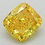 3.18 Ct. Fancy Vivid Yellow Cushion Lab Grown Diamond