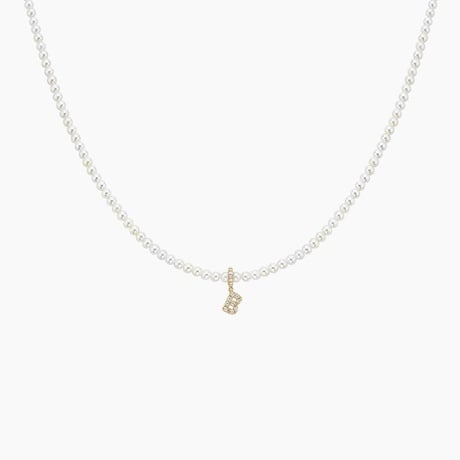 Cultured Pearl and Diamond Initial Necklace