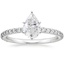 18K White Gold Petite Shared Prong Three-Quarter Coverage Diamond Ring (1/3 ct. tw.), smalltop view