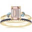 18K Yellow Gold Camellia Indigo Milgrain Ring with Luxe Ballad Sapphire Ring