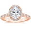 14K Rose Gold Halo Diamond Ring with Side Stones (1/3 ct. tw.), smalltop view