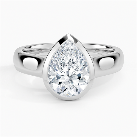 18K White Gold Luna 4mm Bezel Ring