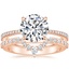 14K Rose Gold Luxe Everly Diamond Ring (1/3 ct. tw.) with Luxe Lunette Diamond Ring (1/3 ct. tw.)