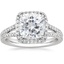 18K White Gold Fortuna Halo Diamond Ring (1/2 ct. tw.), smalltop view