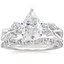 Platinum Three Stone Willow Diamond Ring (1/3 ct. tw.) with Luxe Winding Willow Diamond Ring (1/4 ct. tw.)