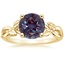 18K Yellow Gold Budding Willow Solitaire Ring, smalltop view