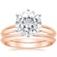 14KR Moissanite Six-Prong Classic Bridal Set, smalltop view