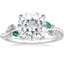 Platinum Arden Diamond Ring with Lab Emerald Accents, smalltop view