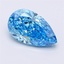7.08 Ct. Fancy Vivid  Blue Pear Lab Grown Diamond