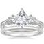 Platinum Three Stone Hudson Diamond Ring (1/3 ct. tw.) with Petite Comfort Fit Wedding Ring