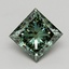 2.97 Ct. Fancy Vivid Green Princess Lab Grown Diamond